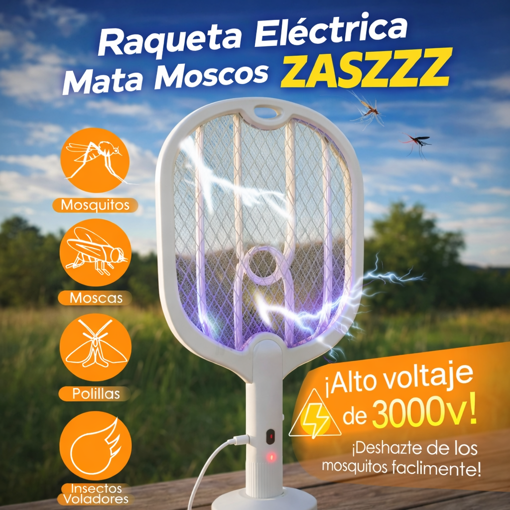 Raqueta Eléctrica Mata Moscos ZASZZZ