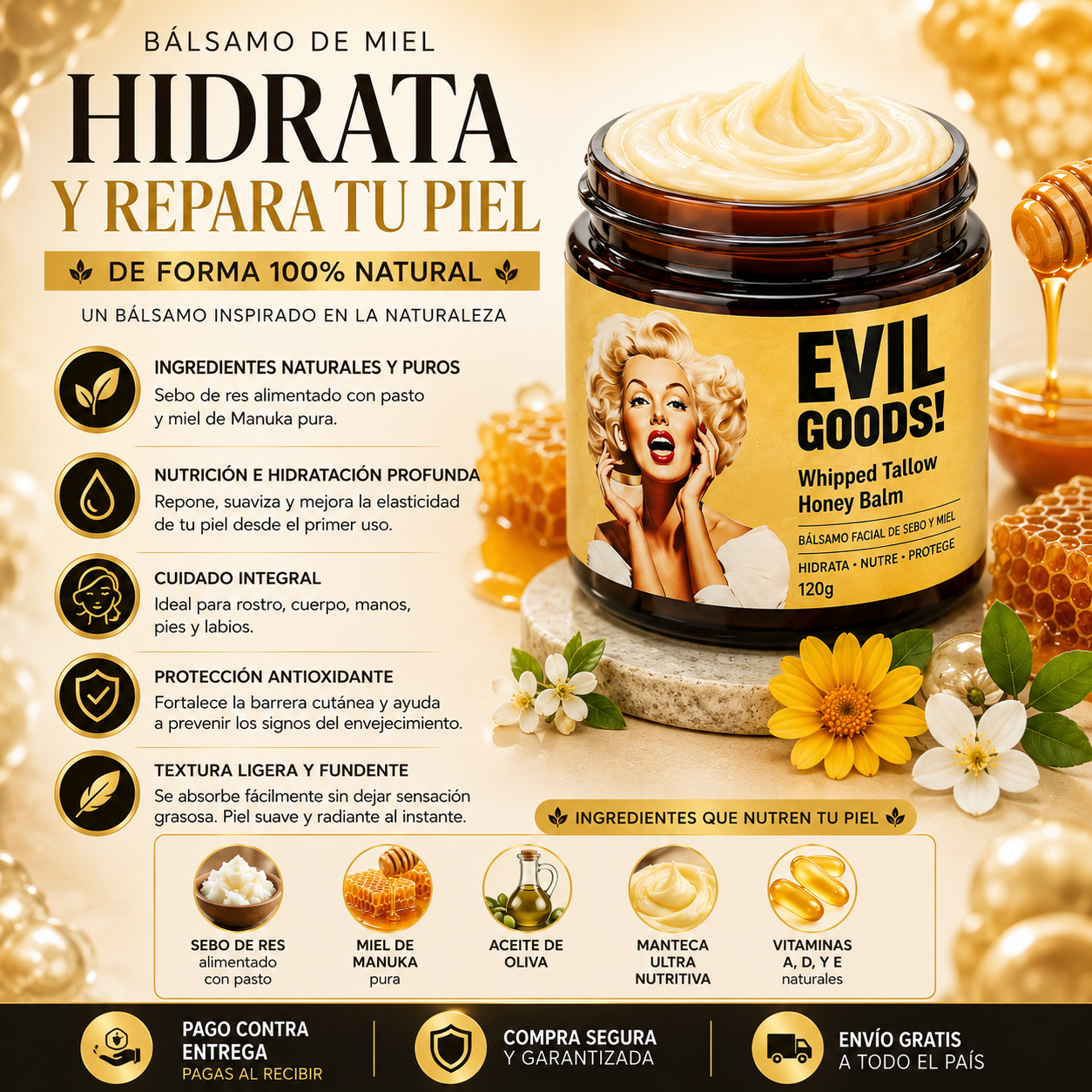 Tollew Evil Goods™ | Bálsamo Facial de Miel y Res 120g