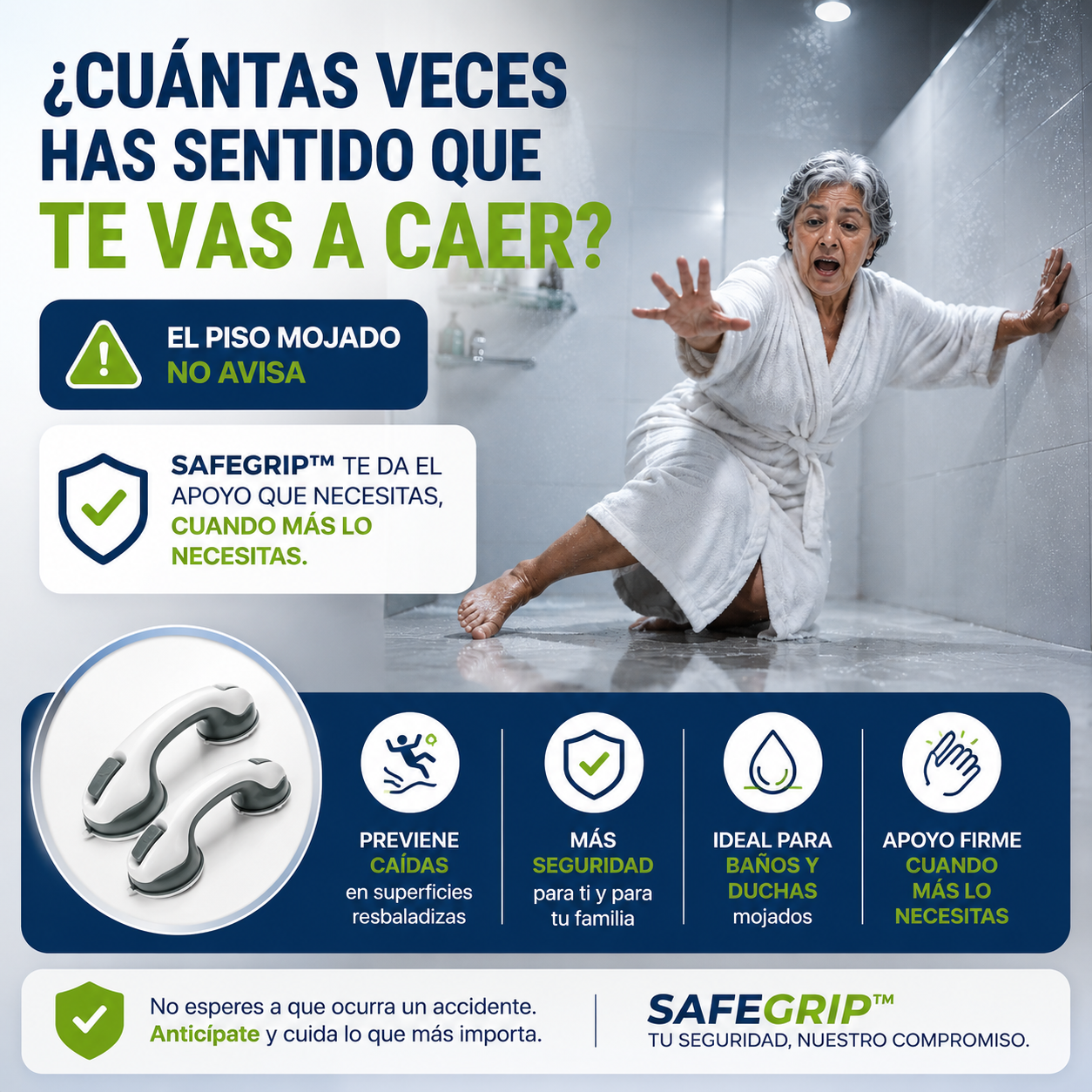 SafeGrip™ | Barra de Seguridad Antideslizante