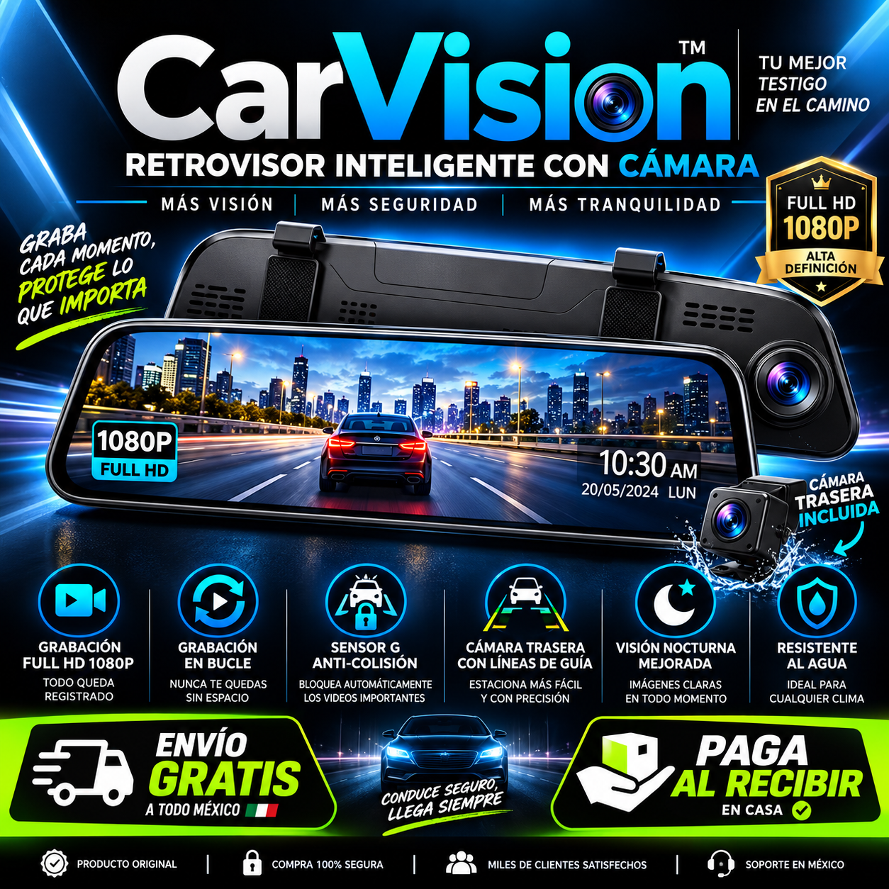 CarVision™ | Retrovisor Inteligente con Cámara