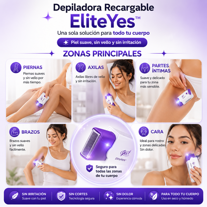 Depiladora Recargable Con Sensor EliteYes™