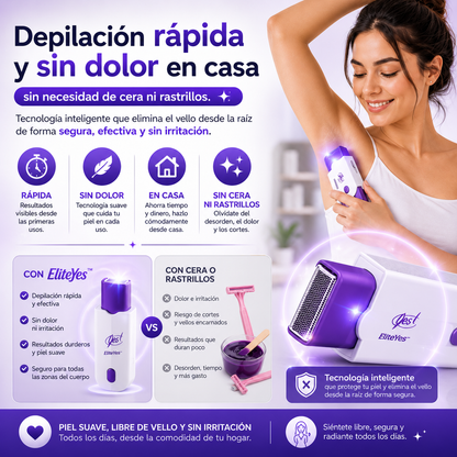 Depiladora Recargable Con Sensor EliteYes™