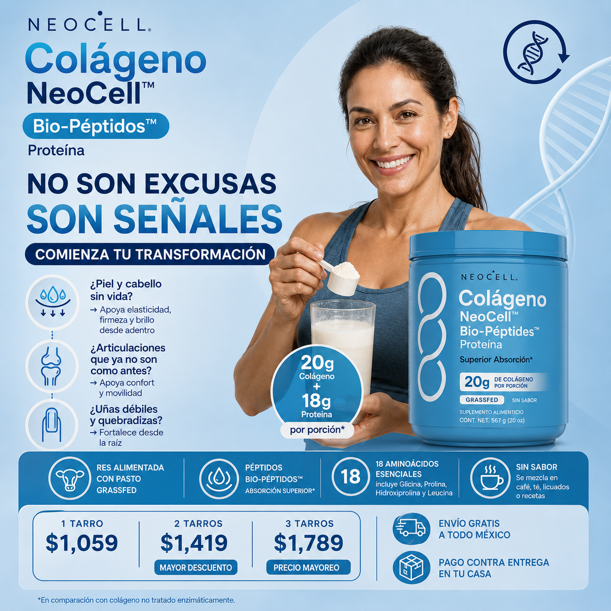 Colágeno NeoCell™ | Suplemento para Piel, Cabello y Uñas