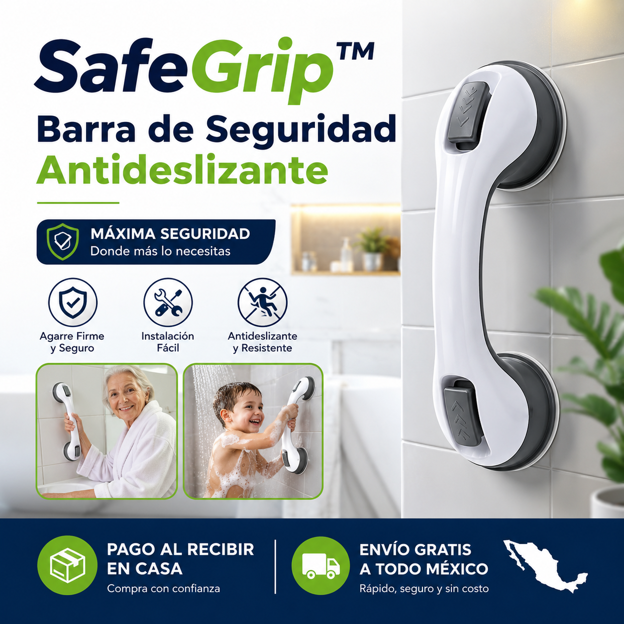 SafeGrip™ | Barra de Seguridad Antideslizante