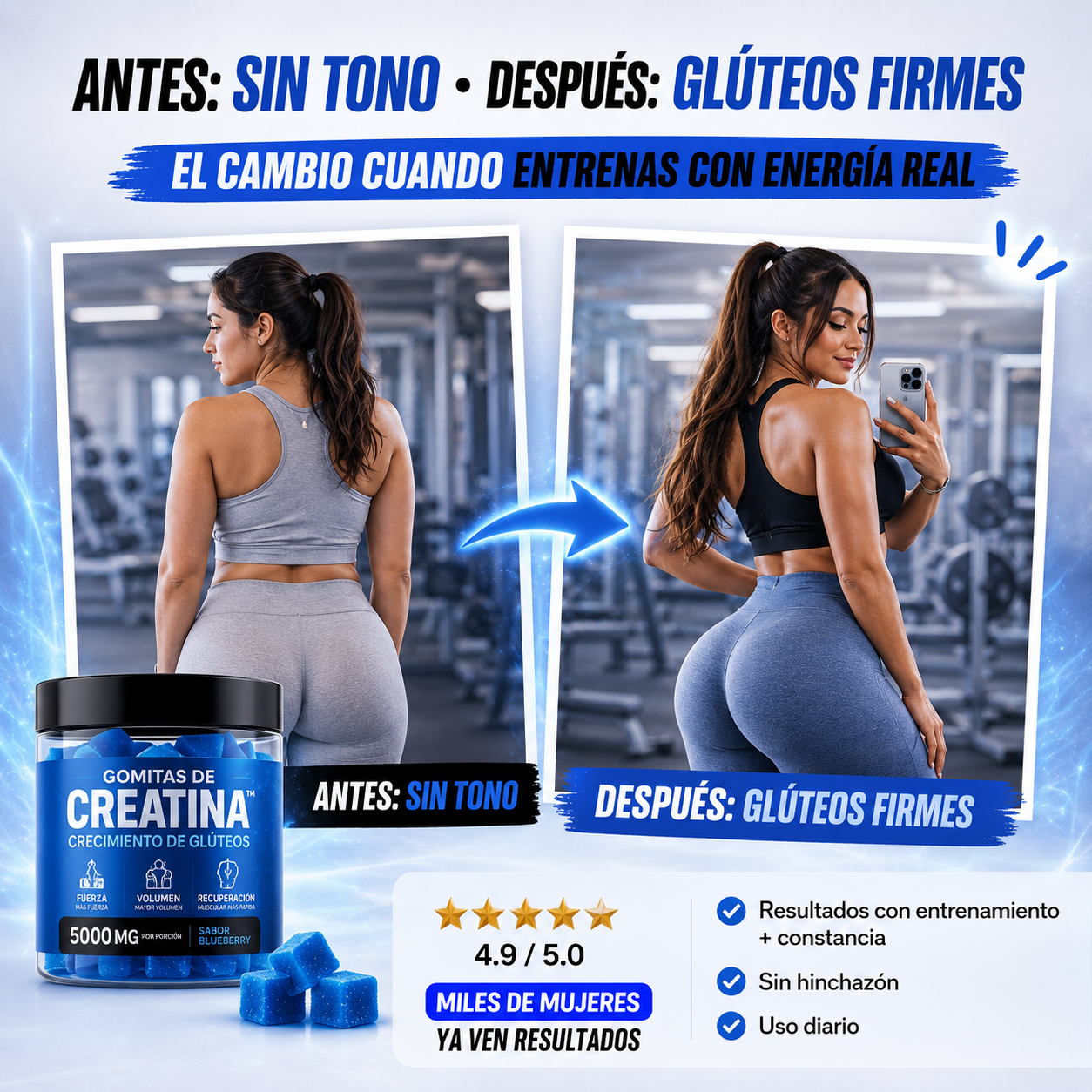 Gomitas de Creatina™ | Crecimiento de Glúteos