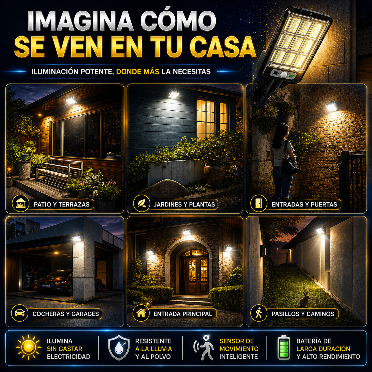 SOLARIX™ | Mega Pack 3 Lámparas LED Solares