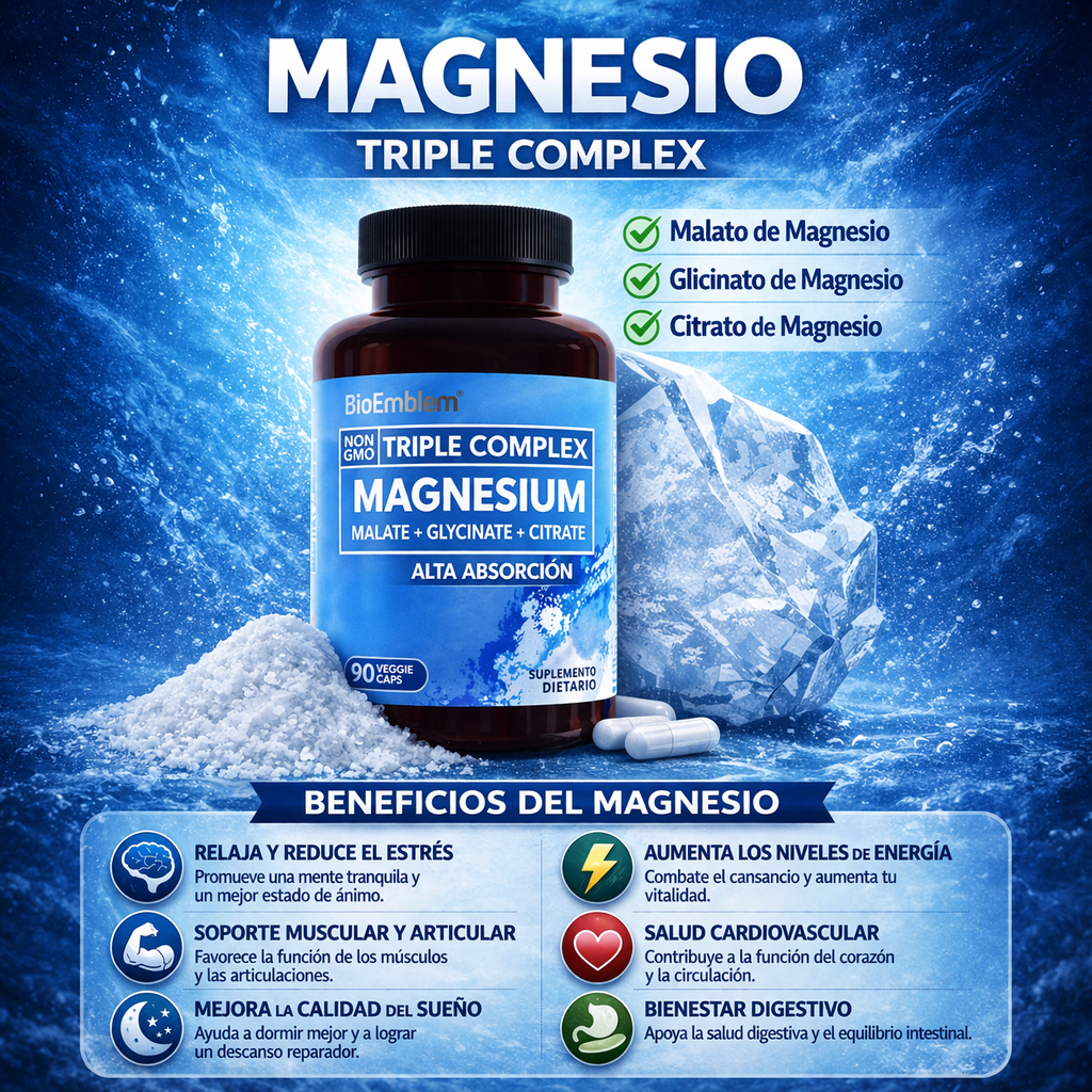 Magnesio 3 En 1 con 90cp TRIPLE COMPLEX™
