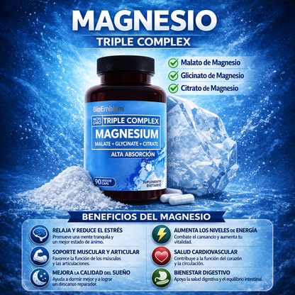 Magnesio 3 En 1 con 90cp TRIPLE COMPLEX™