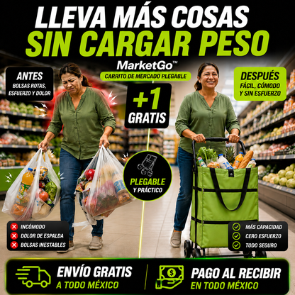 MarketGo™ | Carrito de Mercado Plegable