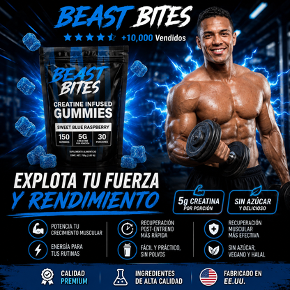 BEAST BITES™ | Gomitas de Creatina Sin Azúcar 150pz
