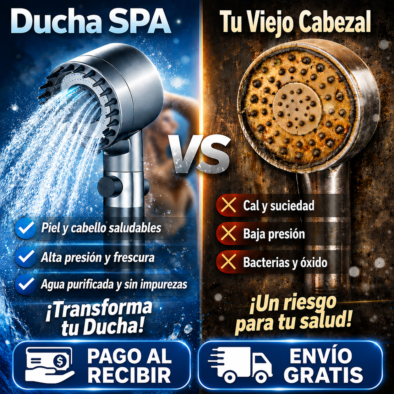 Regadera Masajeadora Con Filtro | DUCHA SPA™