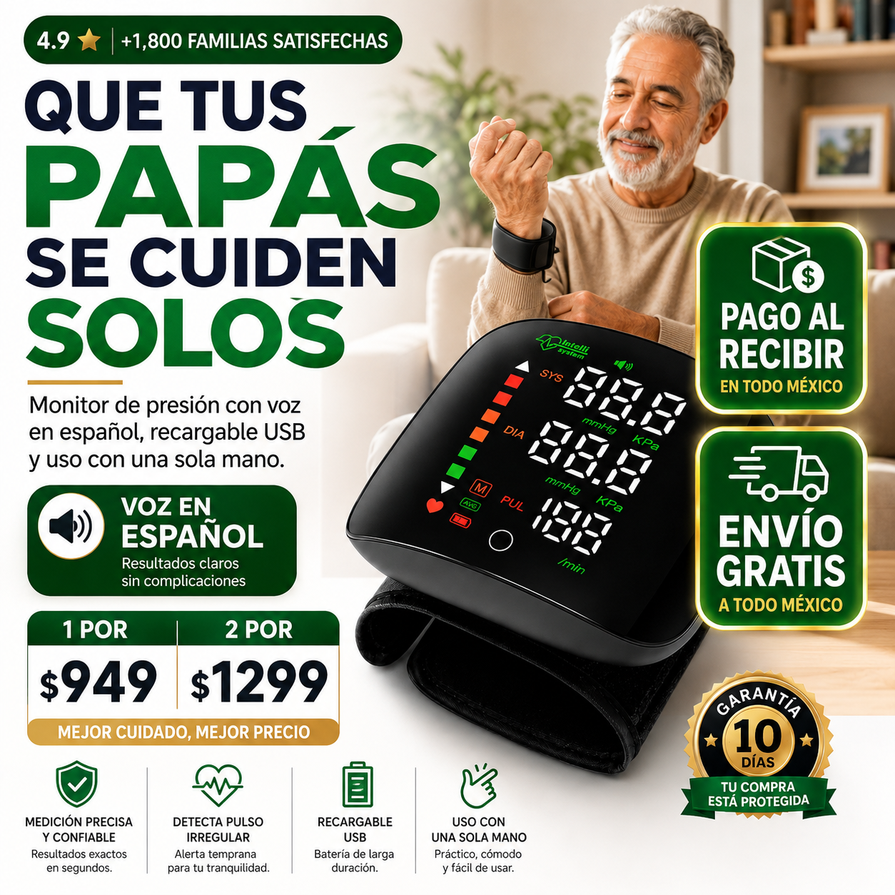 Pulsometro Digital Automatico | Presión y Pulso