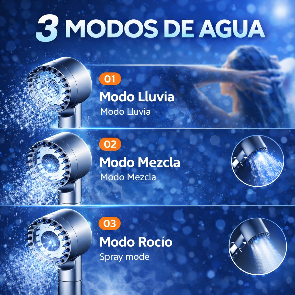 Regadera Masajeadora Con Filtro | DUCHA SPA™