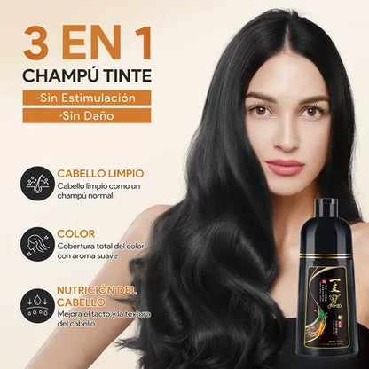 Shampoo Tinte Negro Para Canas BLACK HAIR